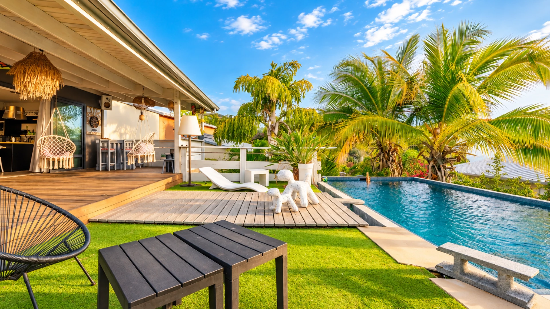 TROIS BASSINS (LA REUNION) - VILLA DE CHARME T4 AVEC PISCINE + DEPENDANCE